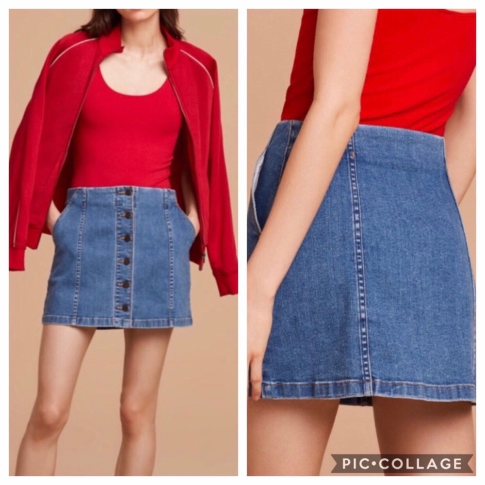 Wilfred Free Aritzia Ahrens Denim Jean Skirt Sz 0